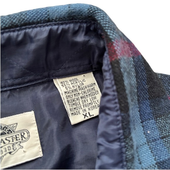Fieldmaster Vintage Plaid Flannel Shirt Jacket XL Wool Blend Lined USA - Picture 4 of 7